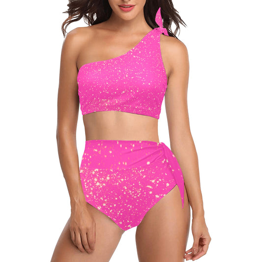 kokorepublic High Waisted One Shoulder Bikini Set (S16)