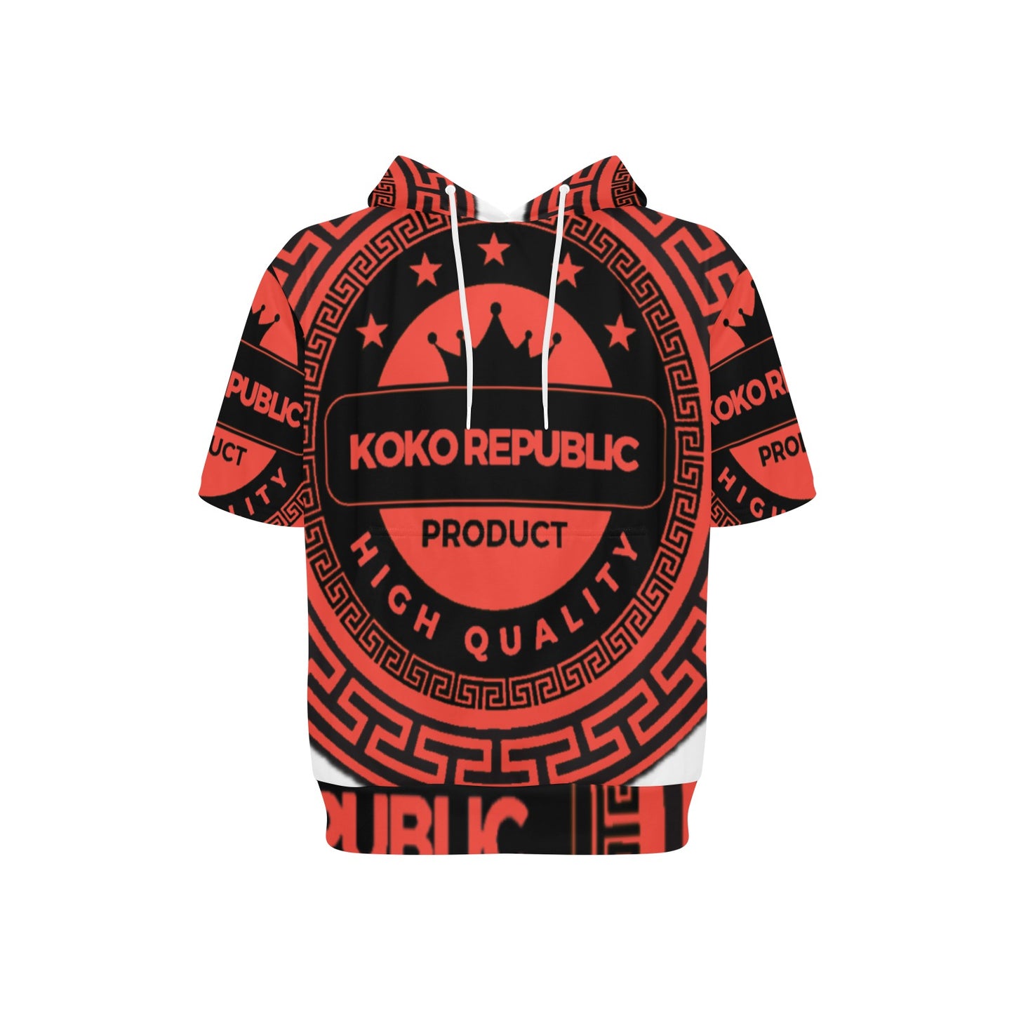 kokorepublic Men's Short Sleeve Fleece Hoodie (H54)