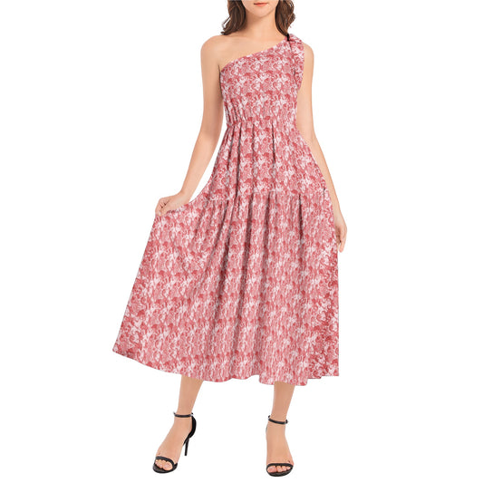 FullbreedCustom Ruffle Hem One Shoulder Midi Dress