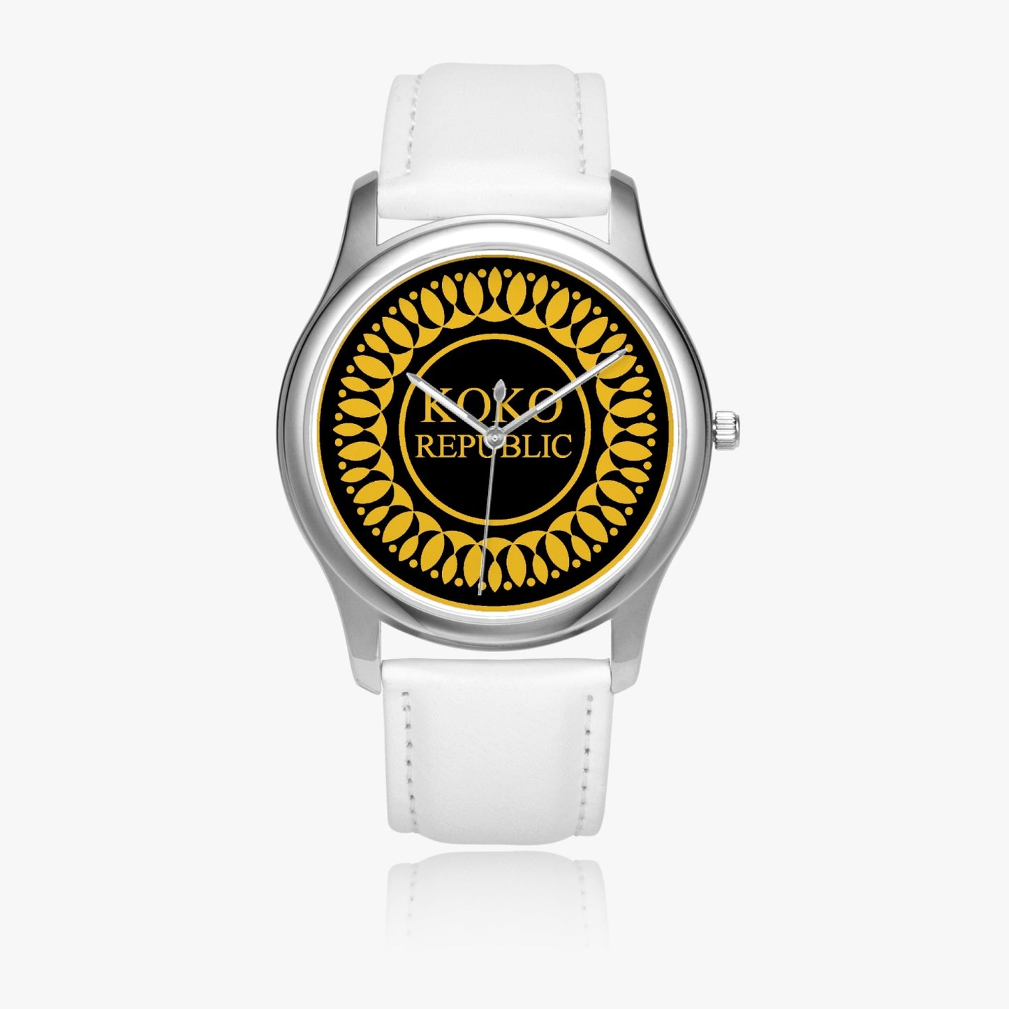 kokorepublic 152. Stylish Leather Strap Classic Quartz Watch (Silver)