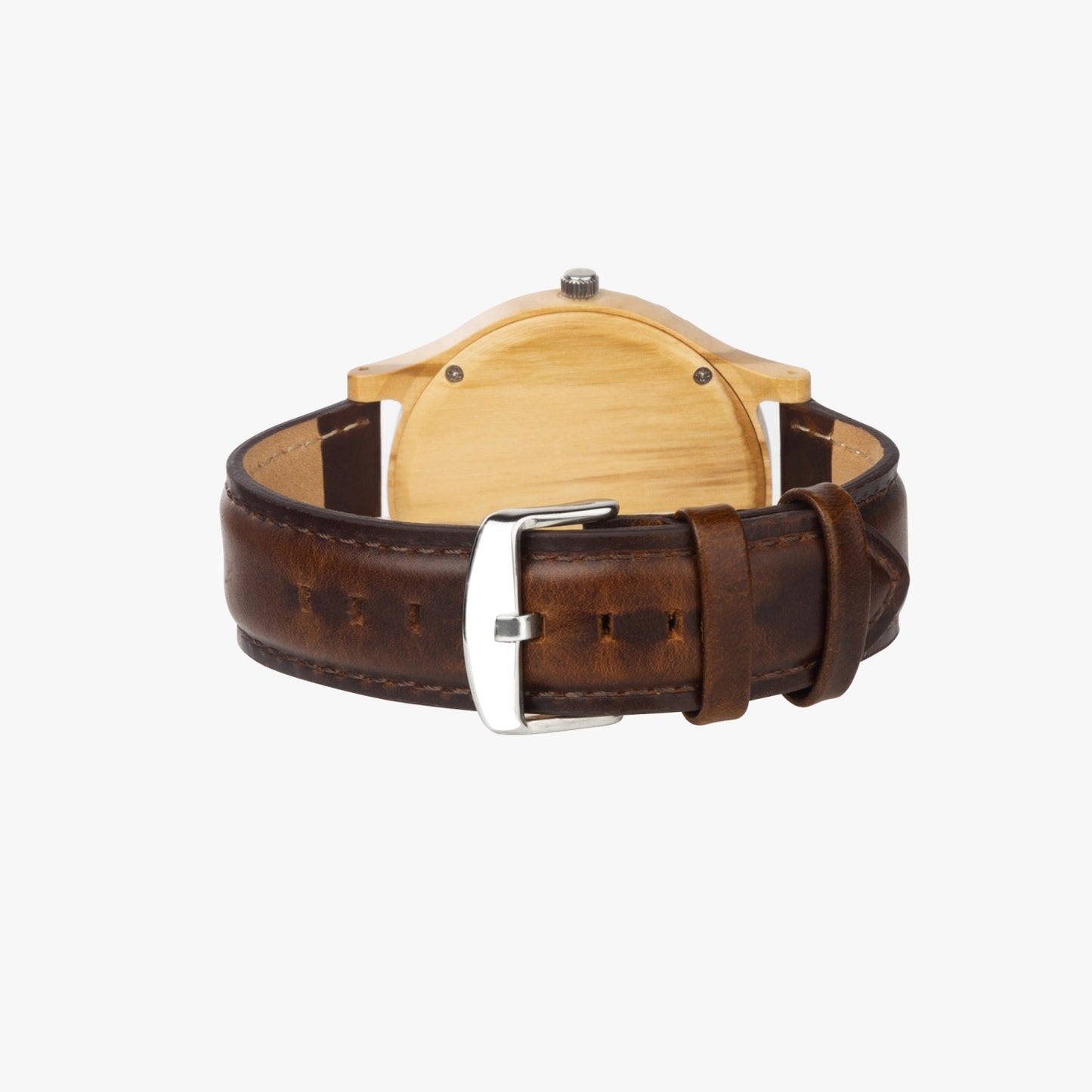 kokorepublic 205. Italian Olive Lumber Wooden Watch - Leather Strap