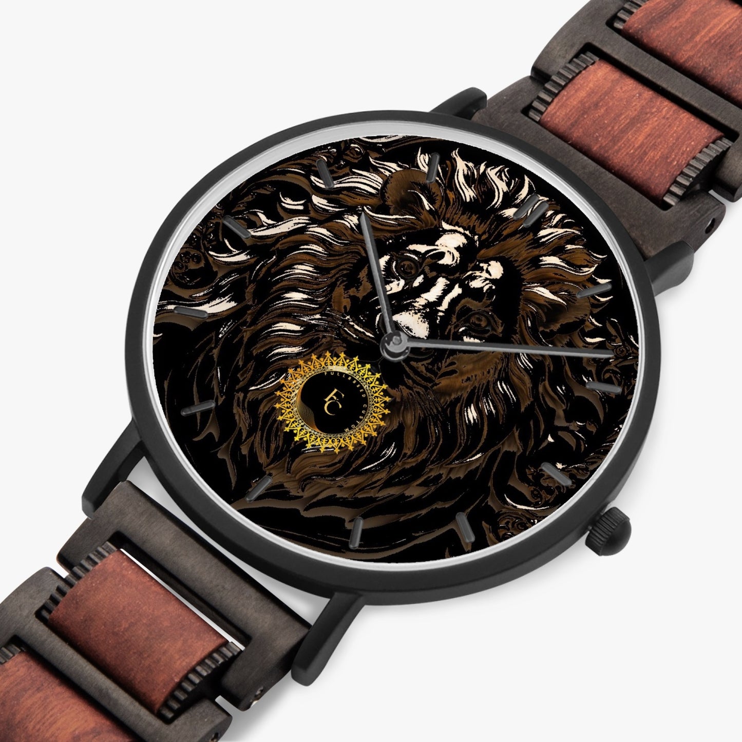 731. New wooden Strap Quartz Watch - With Indicators
