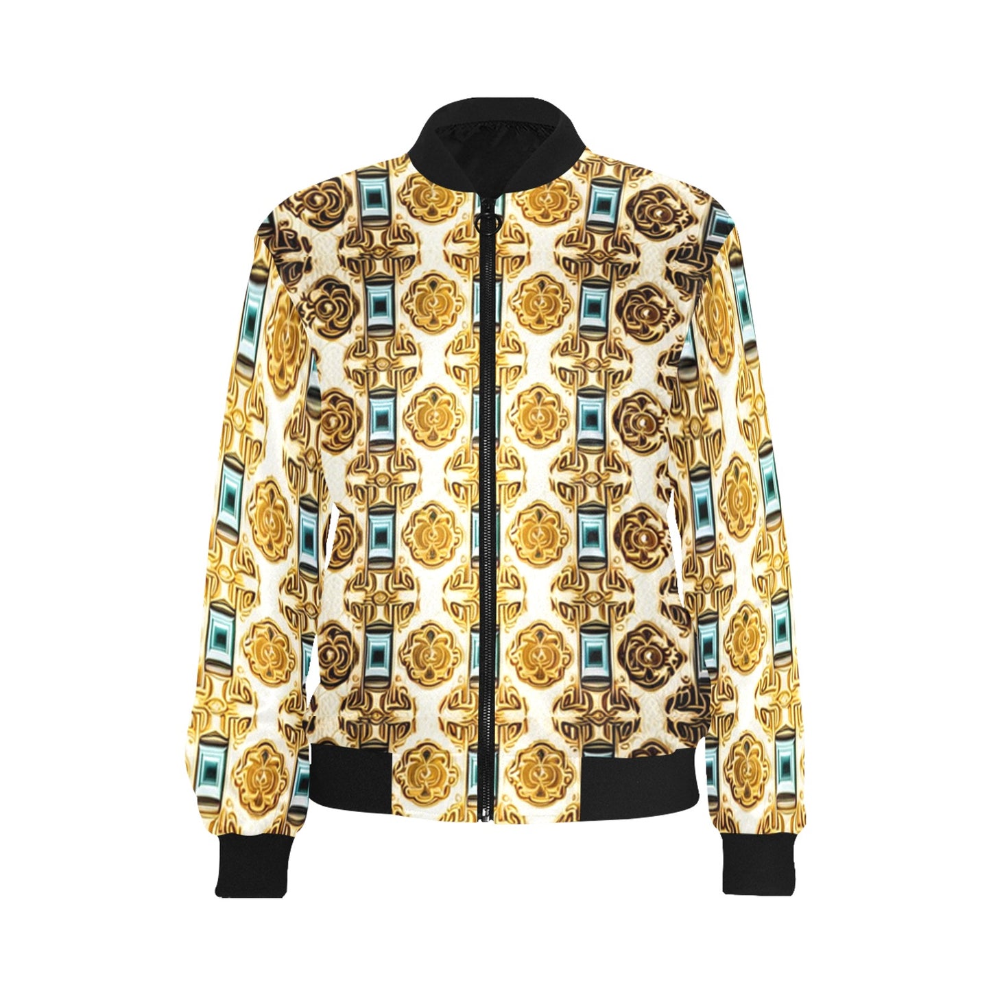 kokorepublicboutique Women's All Over Print Bomber Jacket(Model H36)
