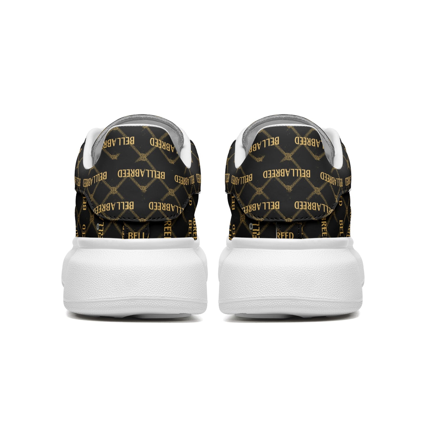 Bellabella Unisex Non Slip Lace Up Faux Leather Sneakers