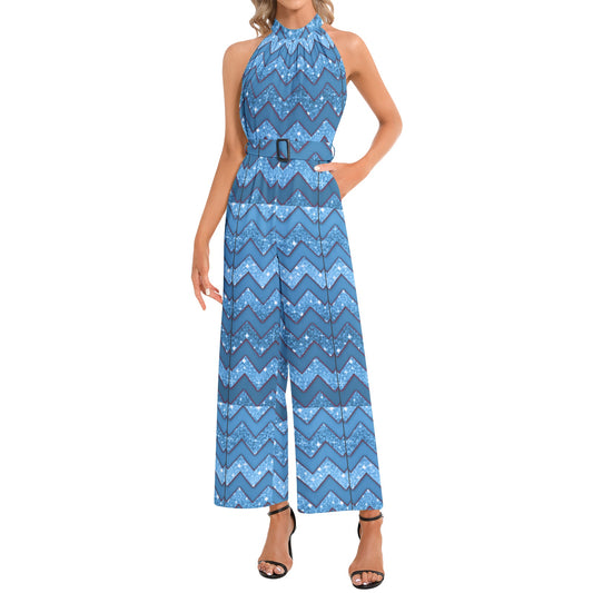 kokorepublic Halter Neck Buckle Belted Jumpsuit