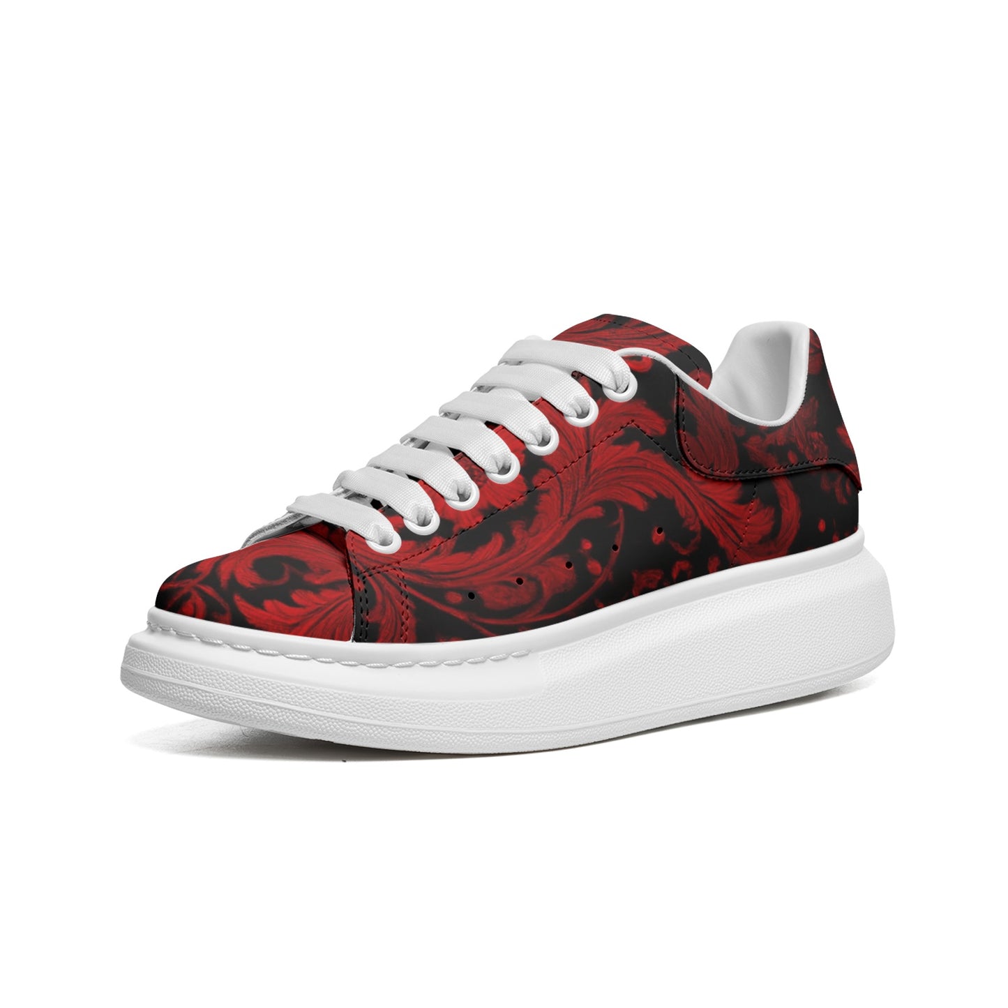 fullbreedcustom Unisex Non Slip Lace Up Faux Leather Sneakers
