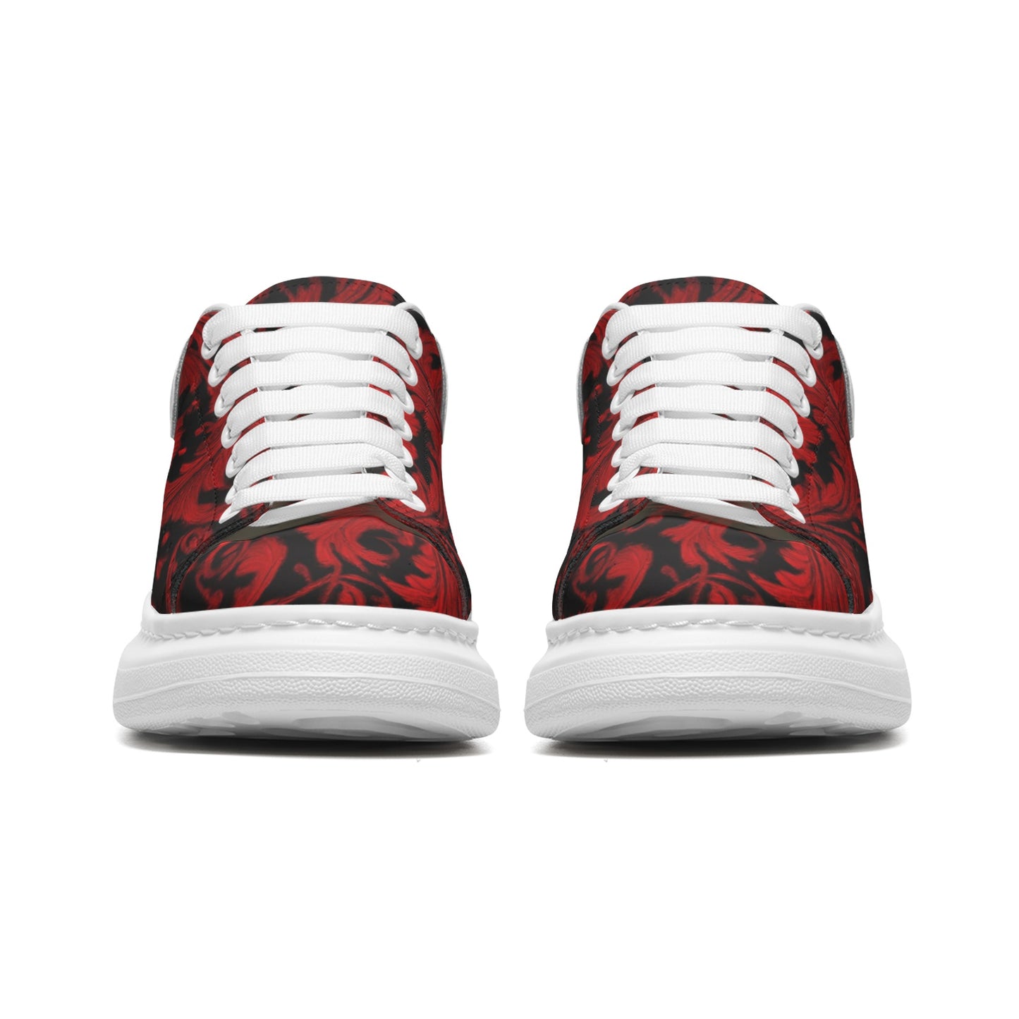 fullbreedcustom Unisex Non Slip Lace Up Faux Leather Sneakers