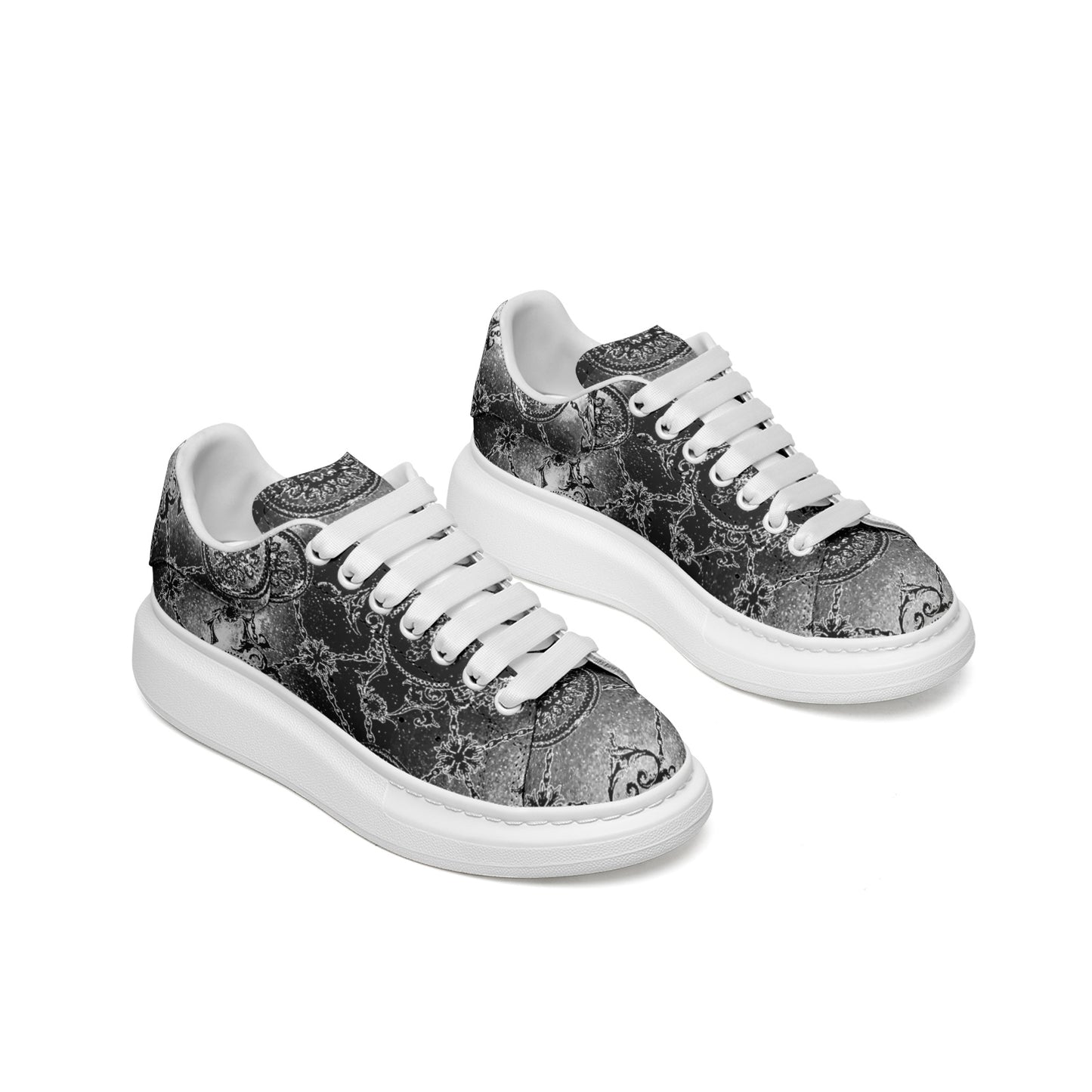FullbreedBoutique Unisex Non Slip Lace Up Faux Leather Sneakers