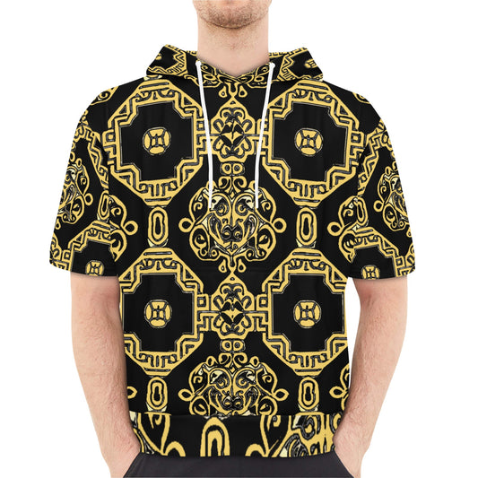 Kokorepublic Men's Short Sleeve Fleece Hoodie (H54)