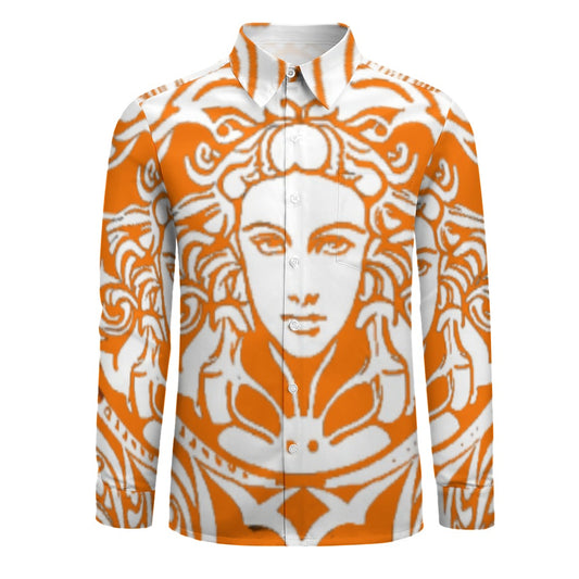 kokorepublic Peach Velvet Casual One Pocket Long Sleeve Shirt