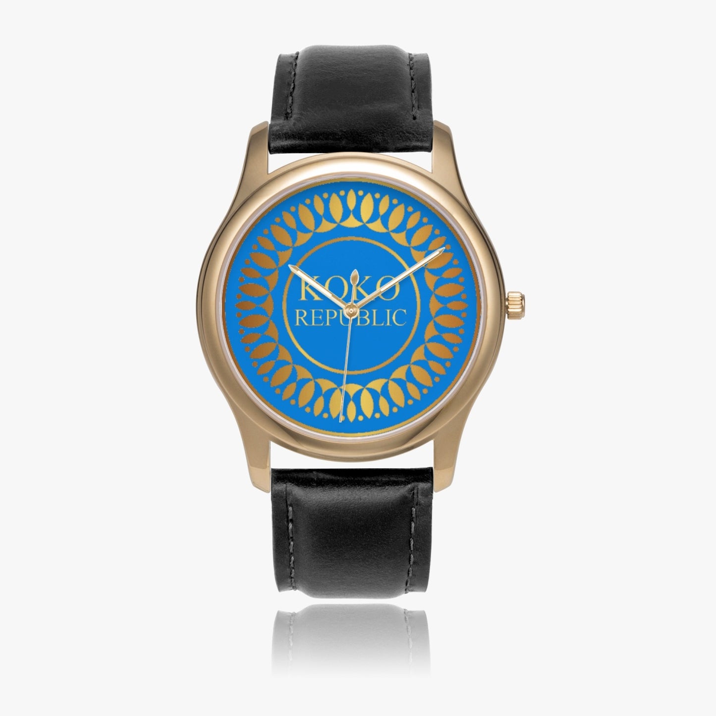 kokorepublic 150. Stylish Leather Strap Classic Quartz Watch (Gold)