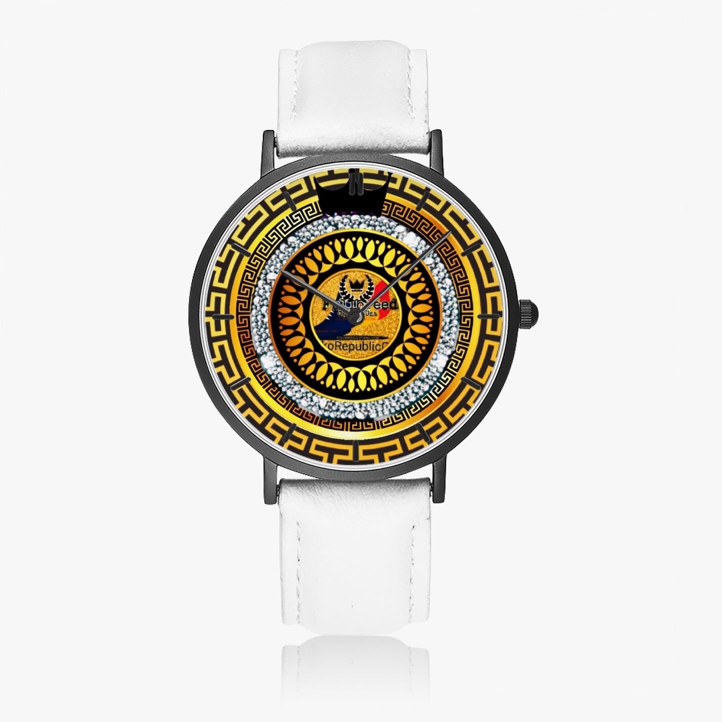 kokorepublic 163. Hot Selling Ultra-Thin Leather Strap Quartz Watch (Black With Indicators)