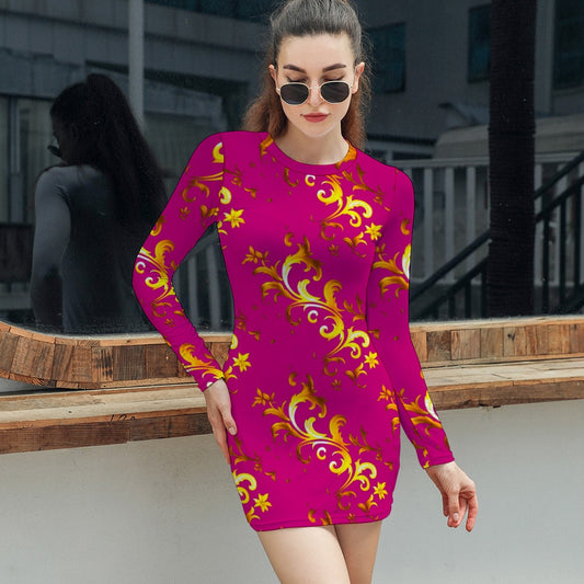 kokorepublic Women's Elegant Long Sleeve Skinny Dress