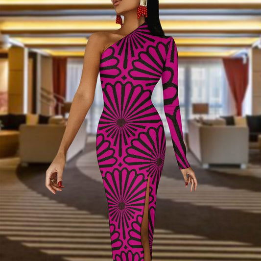 Half Sleeve Slit Dress