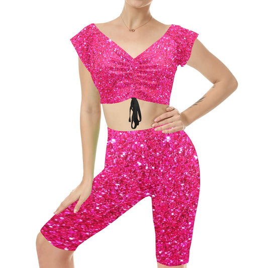 kokorepublic Women's Crop Top Yoga Set(Sets 06)