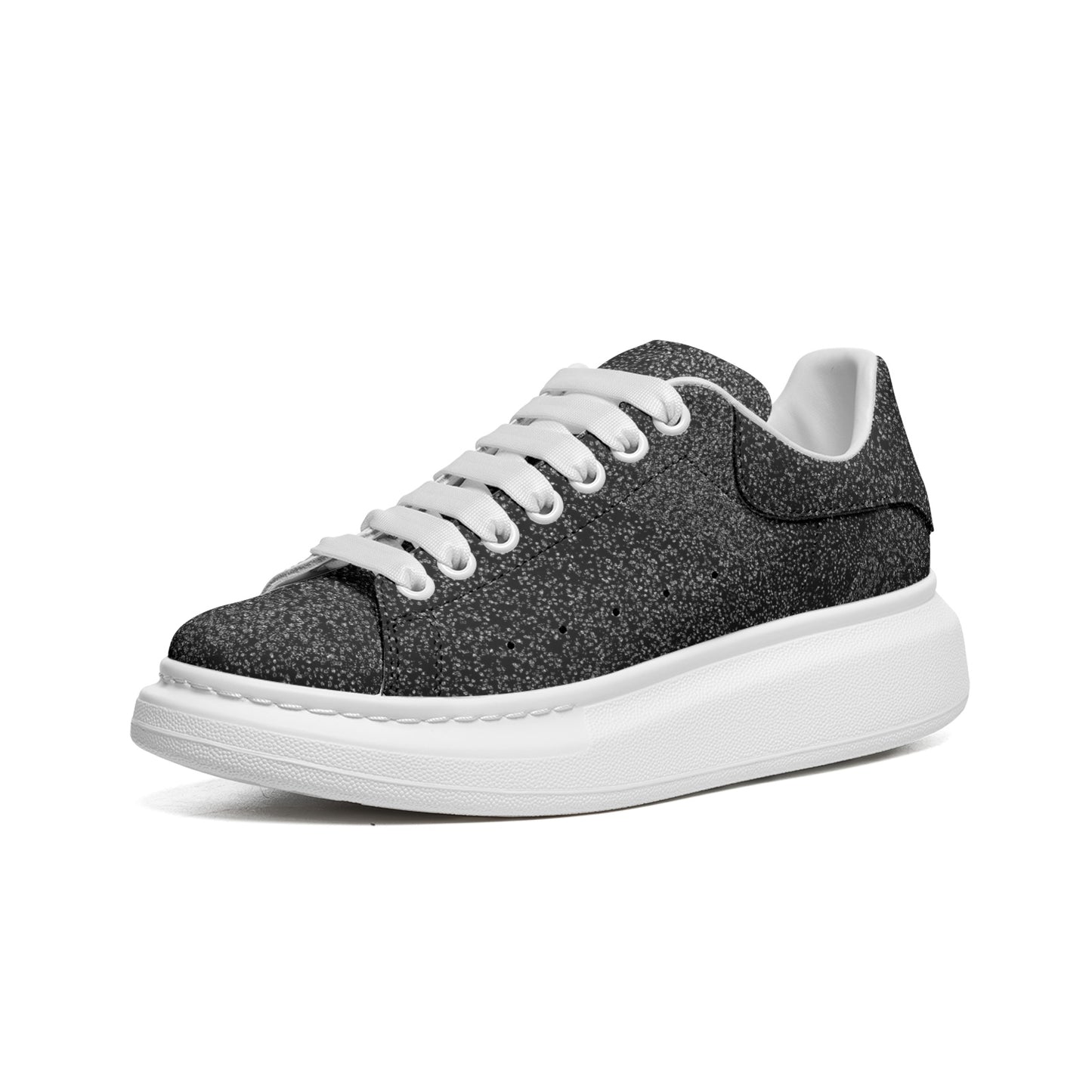 Bellabreed Unisex Non Slip Lace Up Faux Leather Sneakers