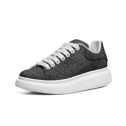 Bellabreed Unisex Non Slip Lace Up Faux Leather Sneakers