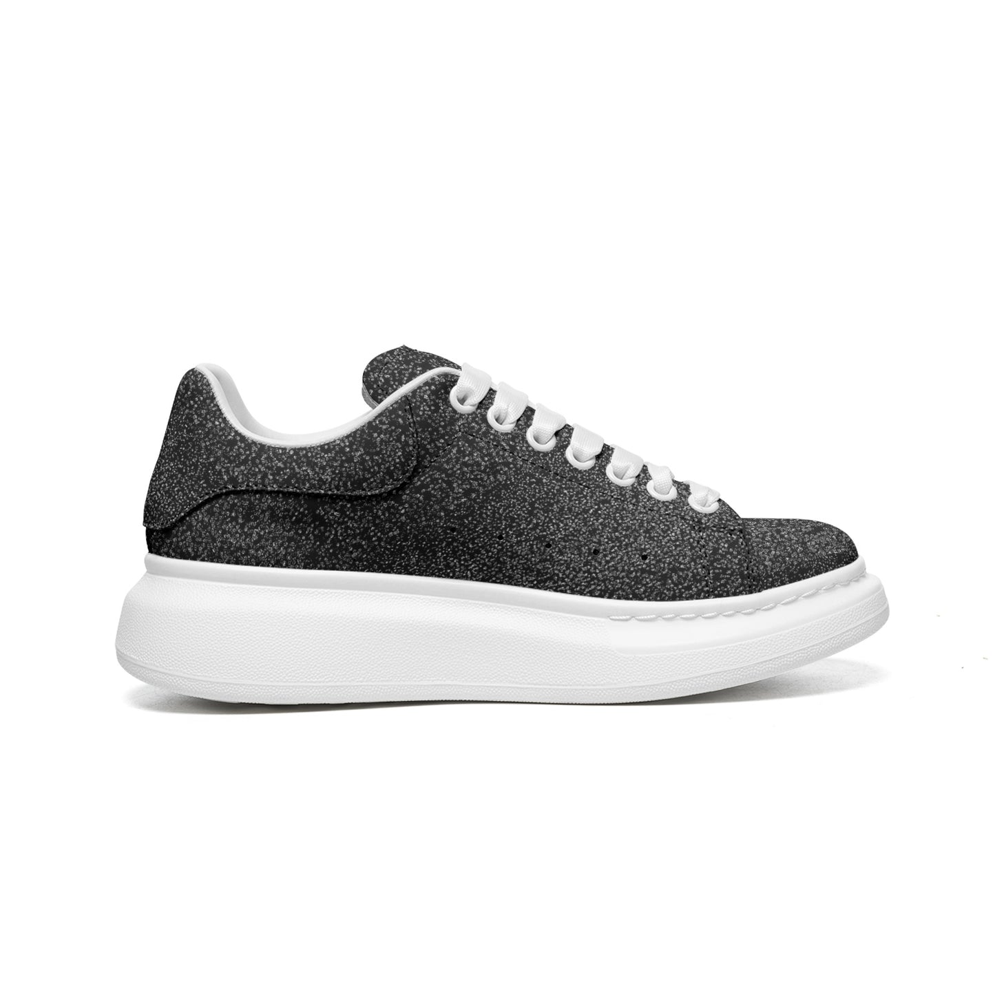 Bellabreed Unisex Non Slip Lace Up Faux Leather Sneakers