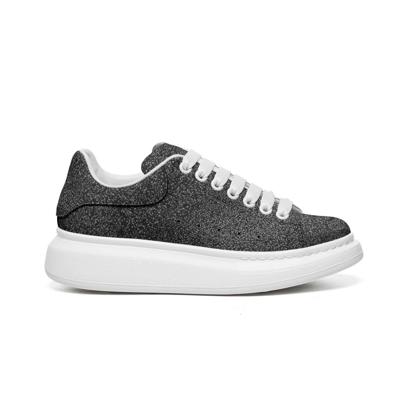 Bellabreed Unisex Non Slip Lace Up Faux Leather Sneakers