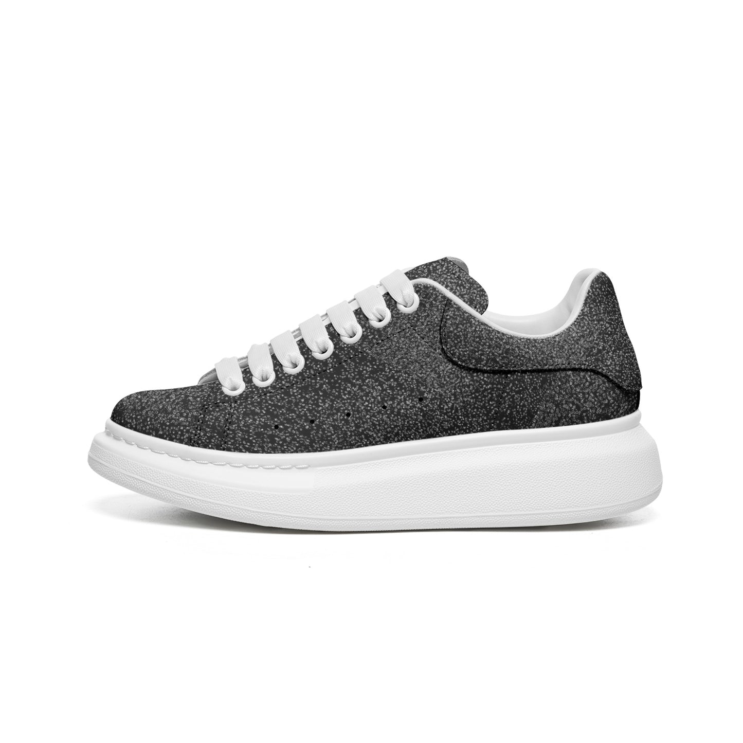 Bellabreed Unisex Non Slip Lace Up Faux Leather Sneakers
