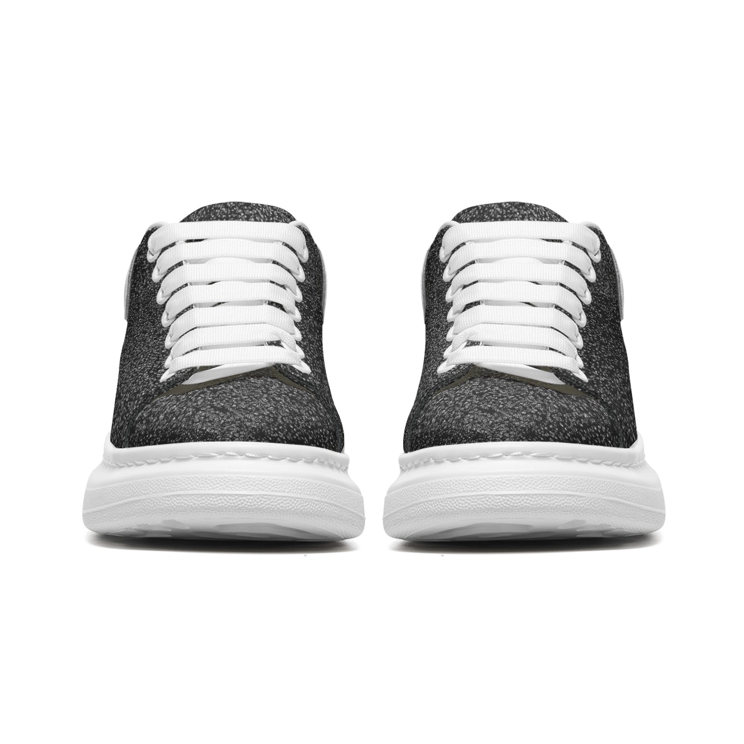 Bellabreed Unisex Non Slip Lace Up Faux Leather Sneakers