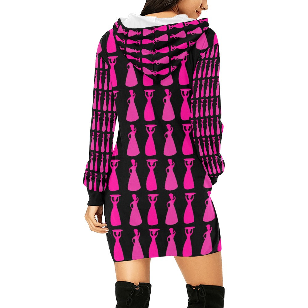Kokorepublic bWomen's All Over Print Hoodie Mini Dress (H27)