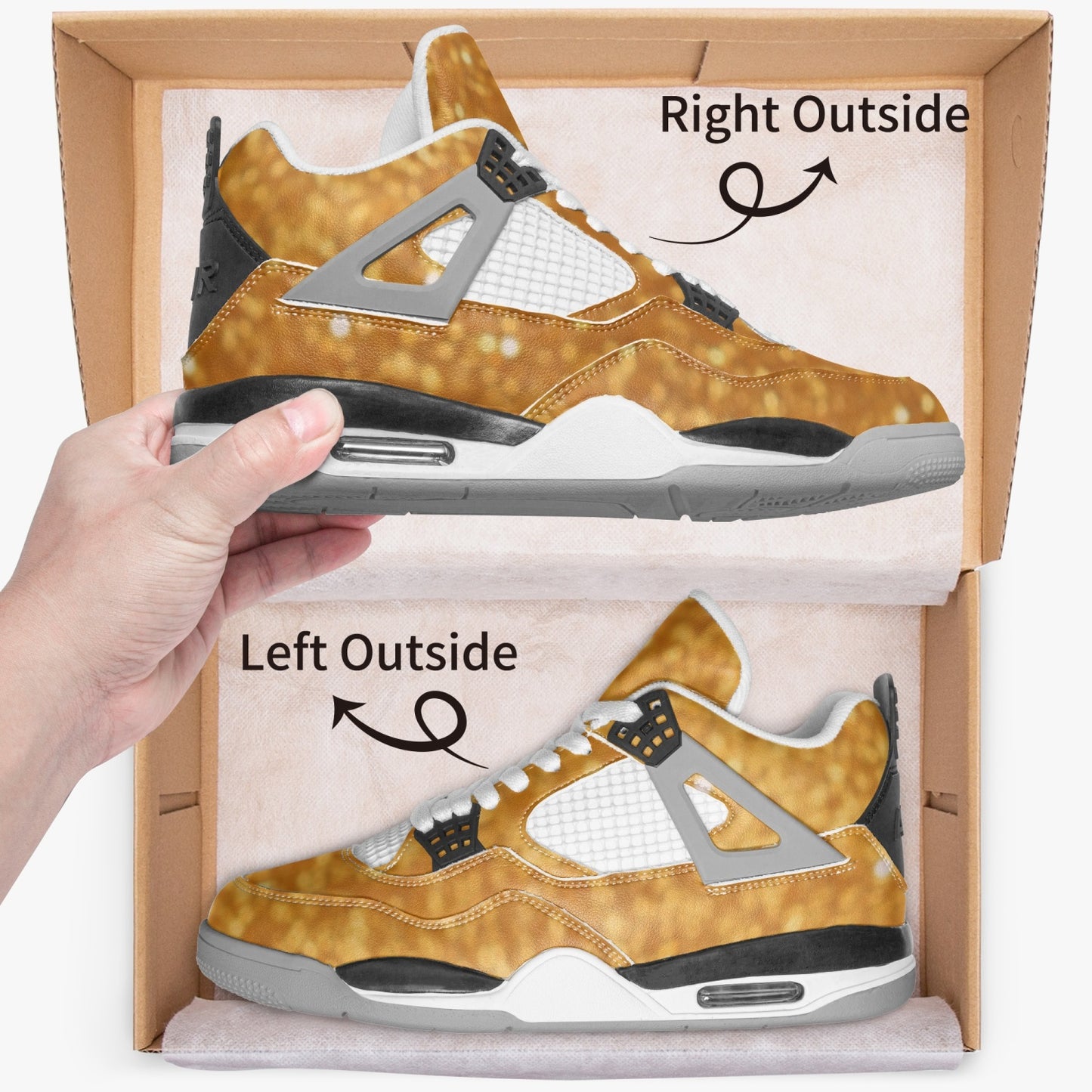 699. AJ4 Basketball Sneakers -Grey Sole