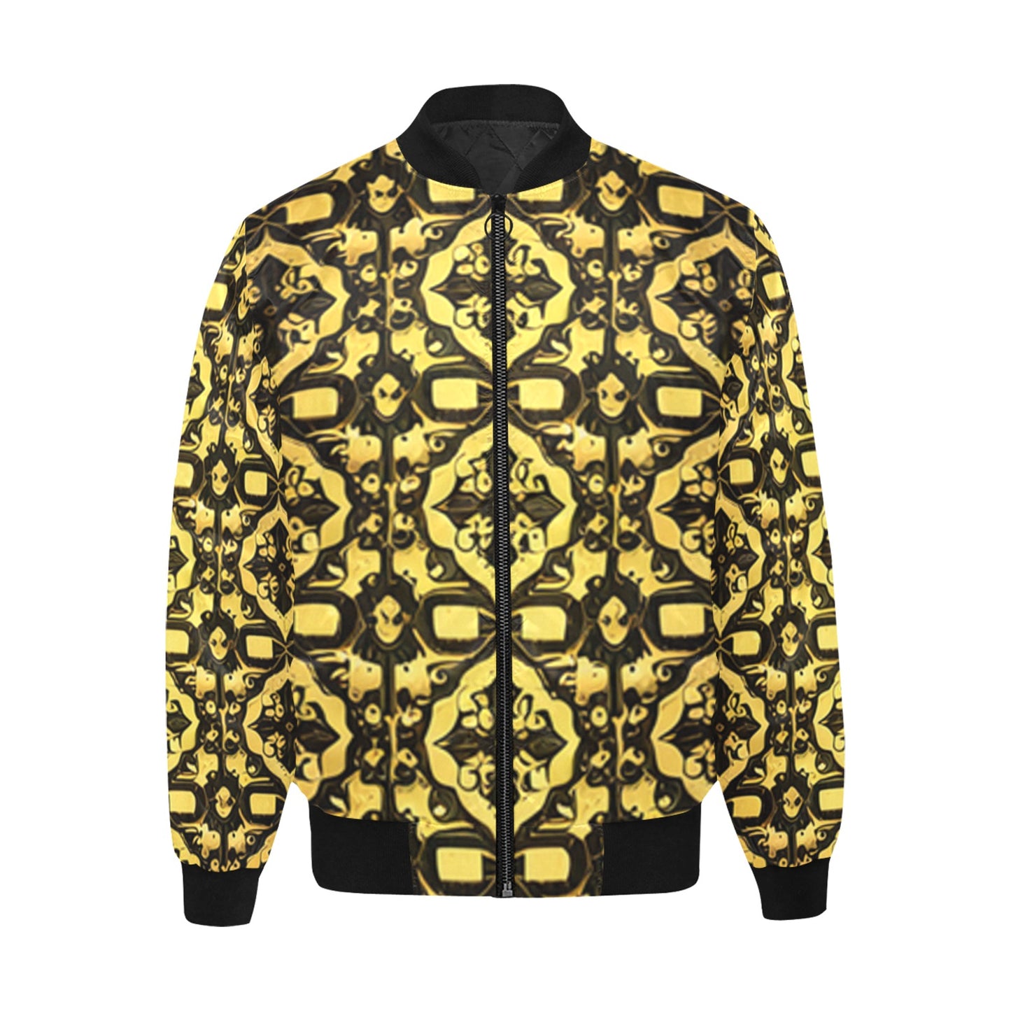 Kokorepublic Men's All Over Print Quilted Bomber Jacket(Model H33)