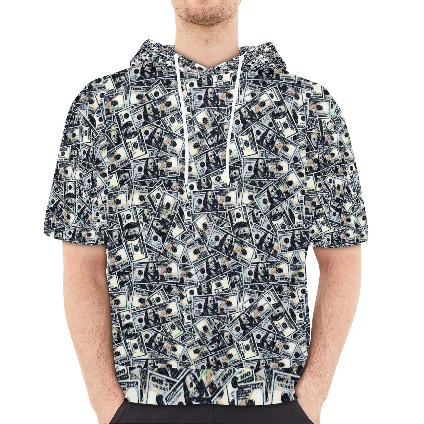 kokorepublic Men's Short Sleeve Fleece Hoodie (H54)