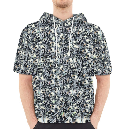 kokorepublic Men's Short Sleeve Fleece Hoodie (H54)