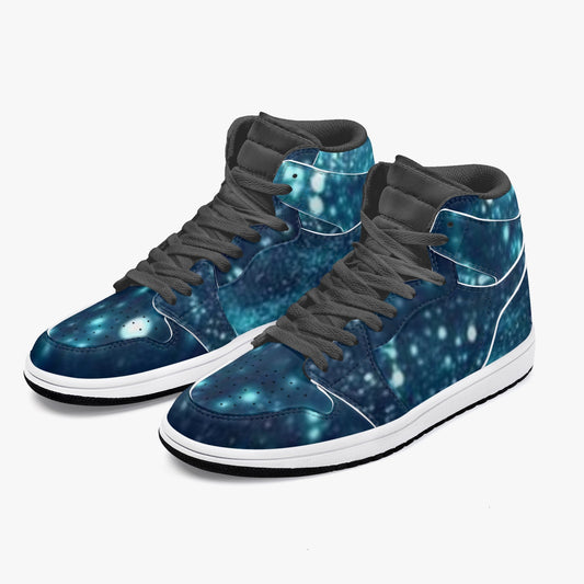 352. AJ1 Black High-Top Leather Sneakers