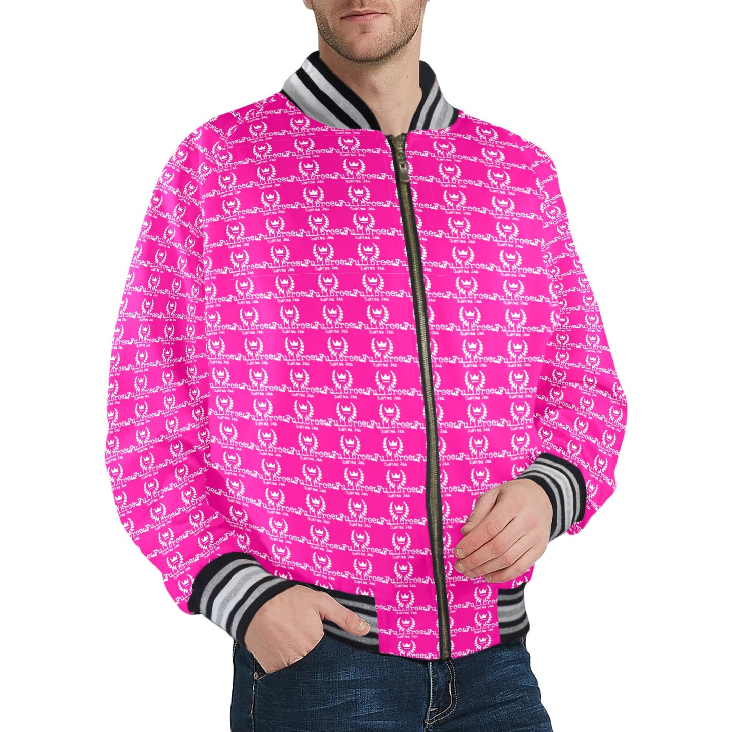 kokorepublic New Men's Striped Trim Bomber Jacket