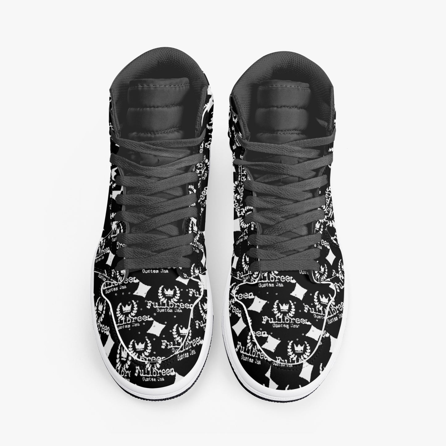 kokorepublic 352. AJ1 Black High-Top Leather Sneakers