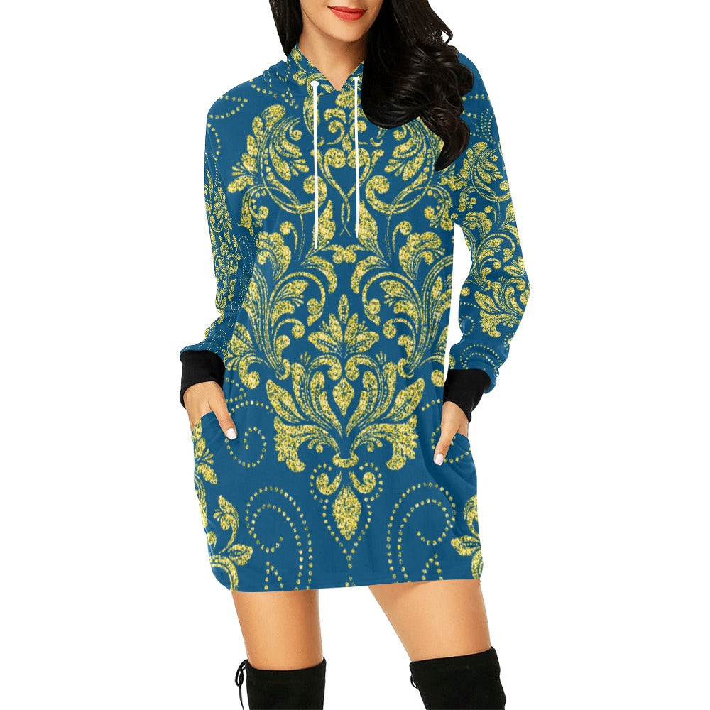 Kokorepublic Women's All Over Print Hoodie Mini Dress (H27)
