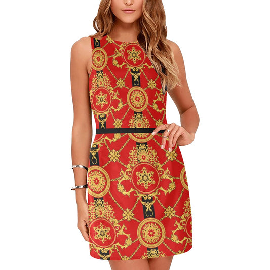 Women's Sleeveless Dress (Model D01)