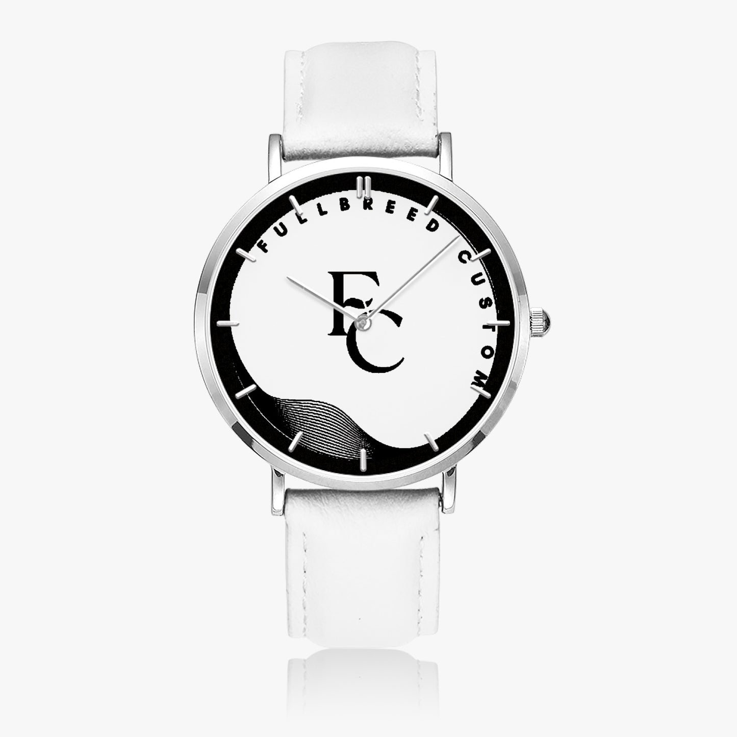 kokorepublic 165. Hot Selling Ultra-Thin Leather Strap Quartz Watch (Silver With Indicators)