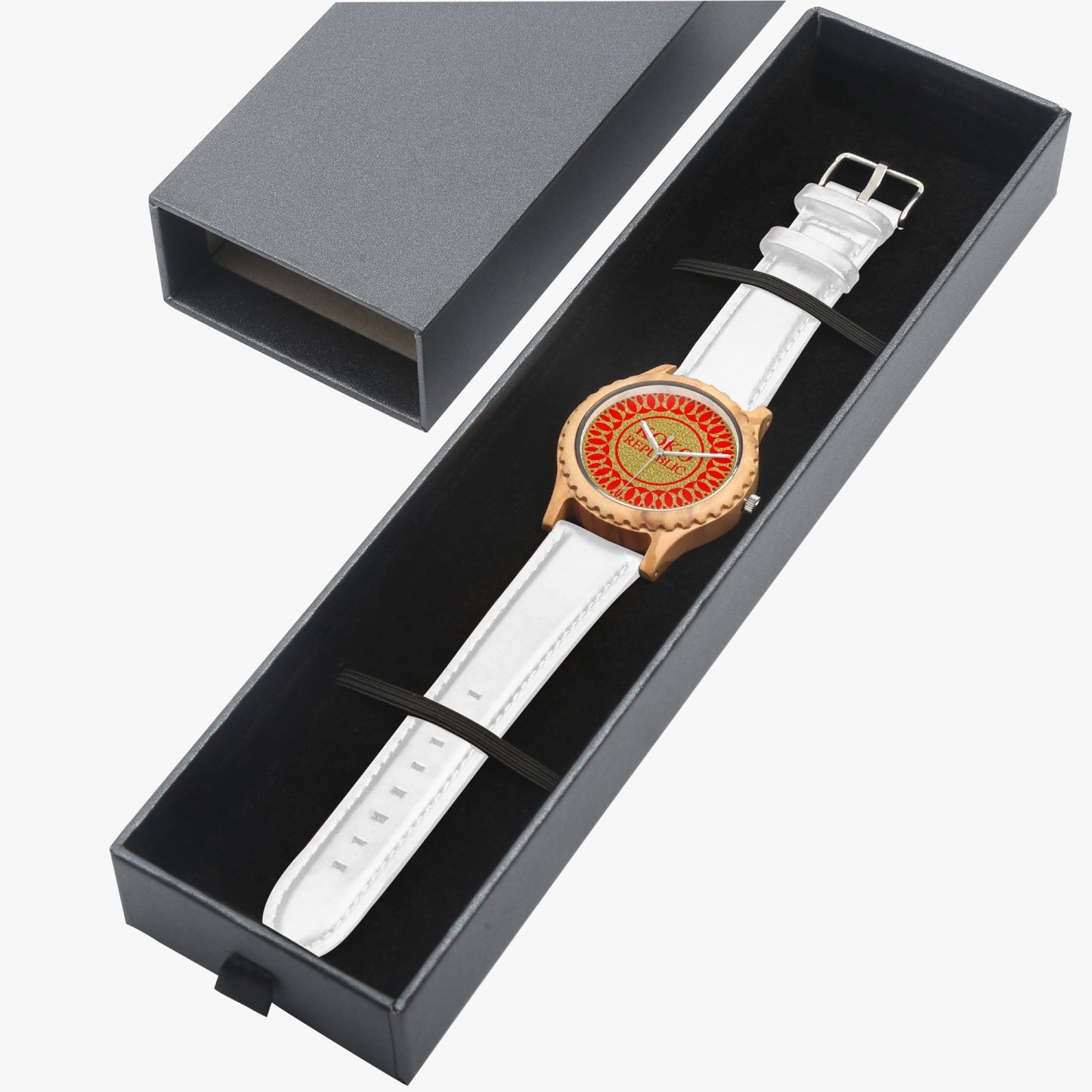 kokorepublic 205. Italian Olive Lumber Wooden Watch - Leather Strap