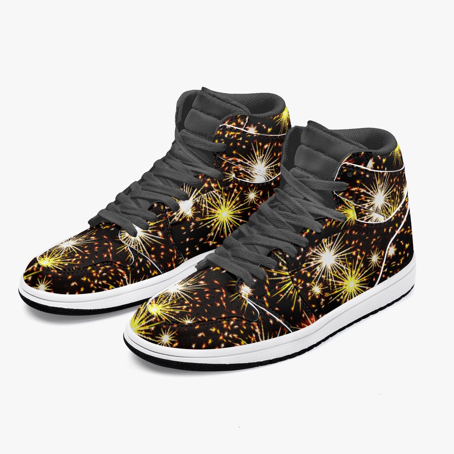 352. AJ1 Black High-Top Leather Sneakers