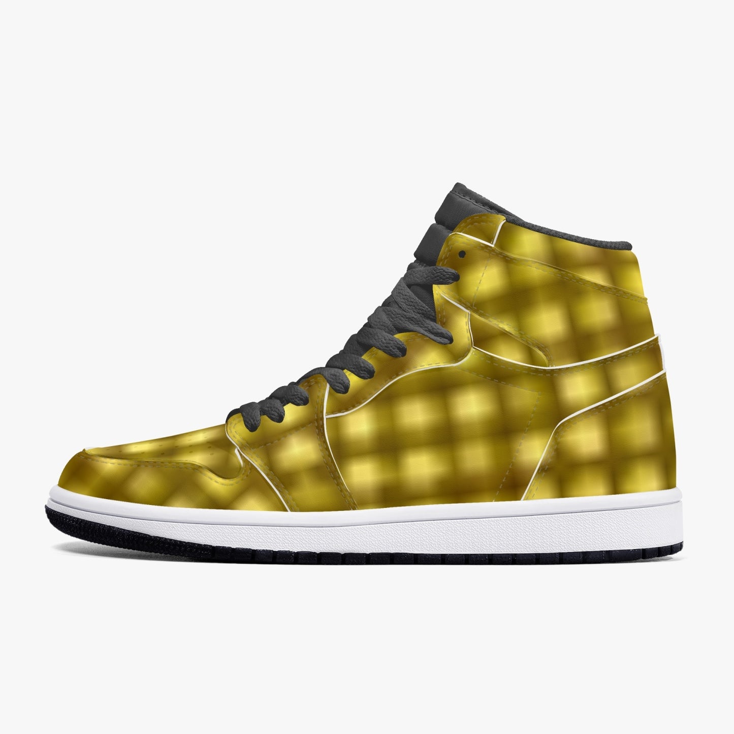352. AJ1 Black High-Top Leather Sneakers