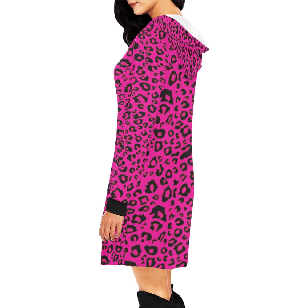 kokorepublic Women's All Over Print Hoodie Mini Dress (H27)