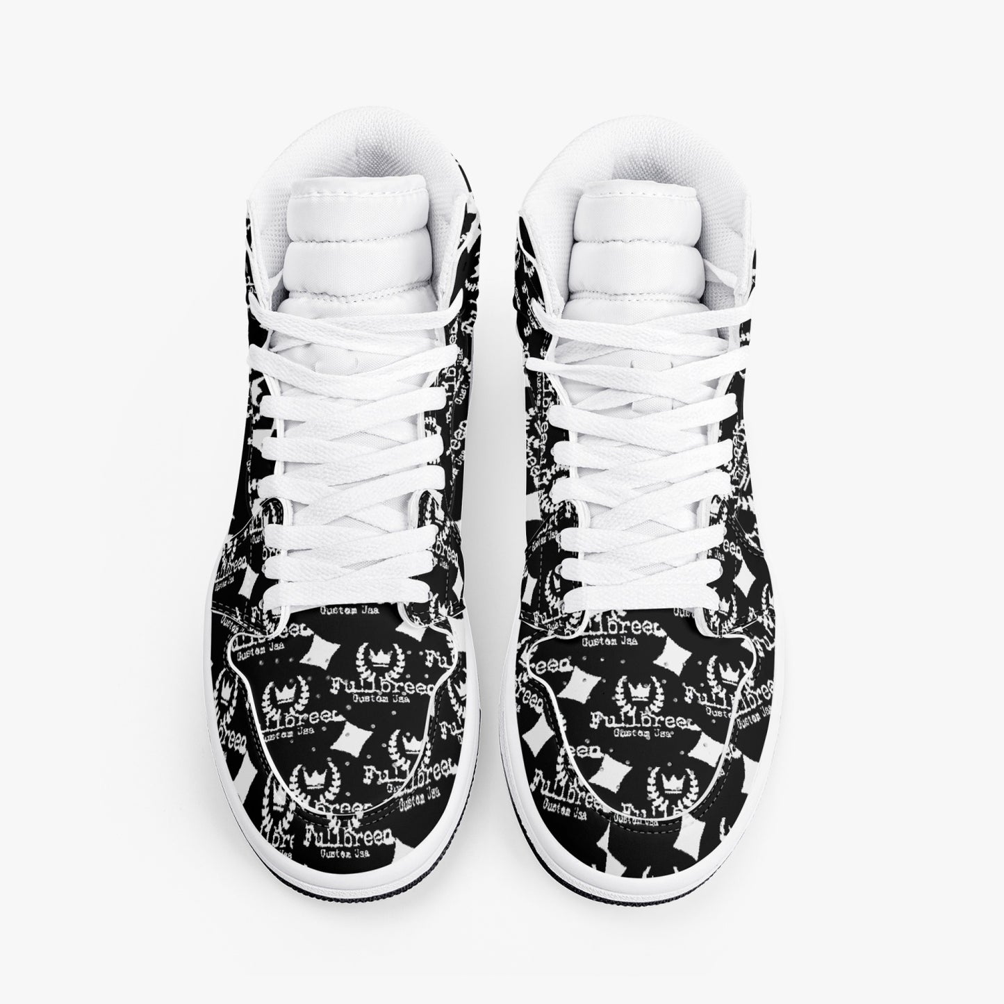 kokorepublic 352. AJ1 Black High-Top Leather Sneakers