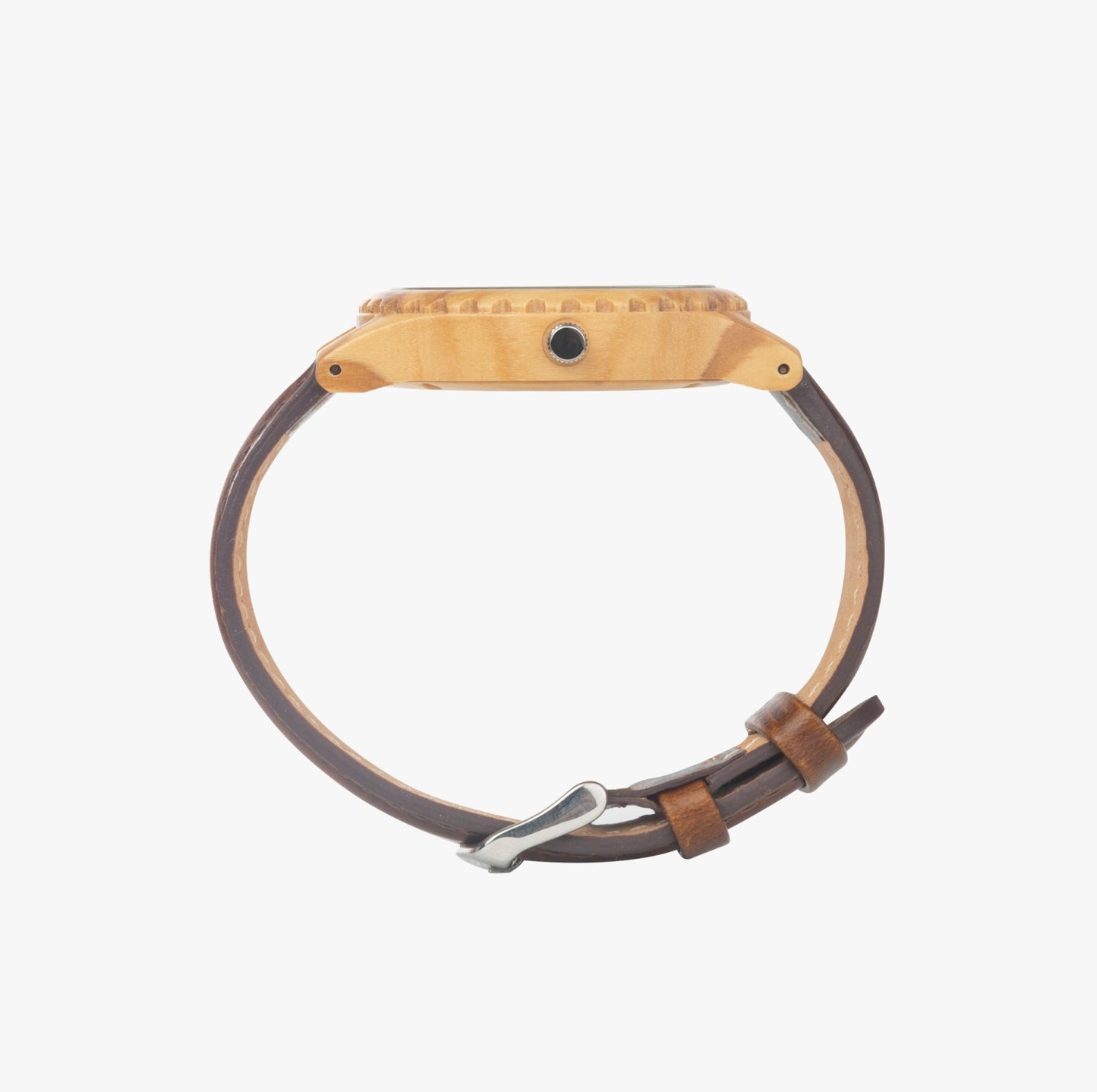 kokorepublic 205. Italian Olive Lumber Wooden Watch - Leather Strap