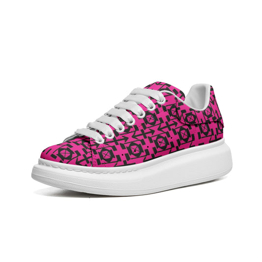 Unisex Non Slip Lace Up Leather Sneakers
