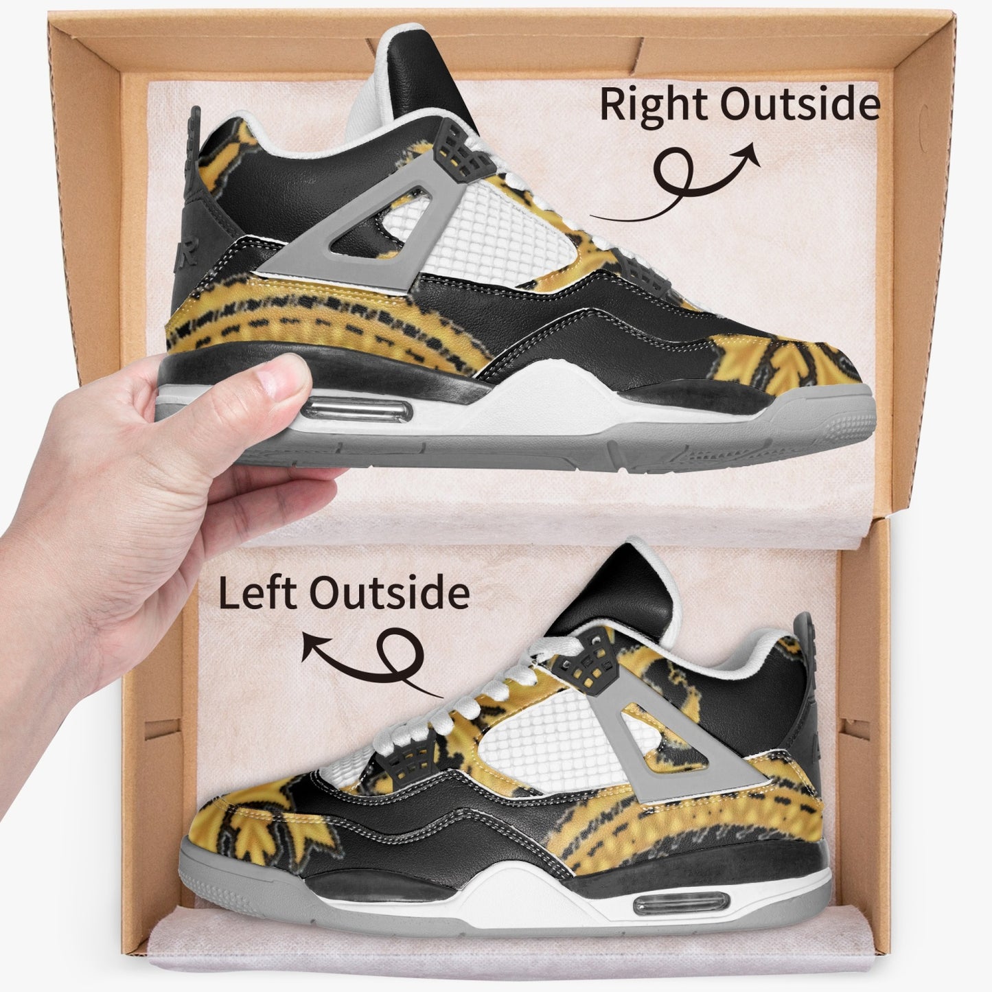 699. AJ4 Basketball Sneakers -Grey Sole