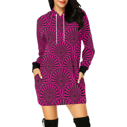 Women's All Over Print Hoodie Mini Dress (H27)