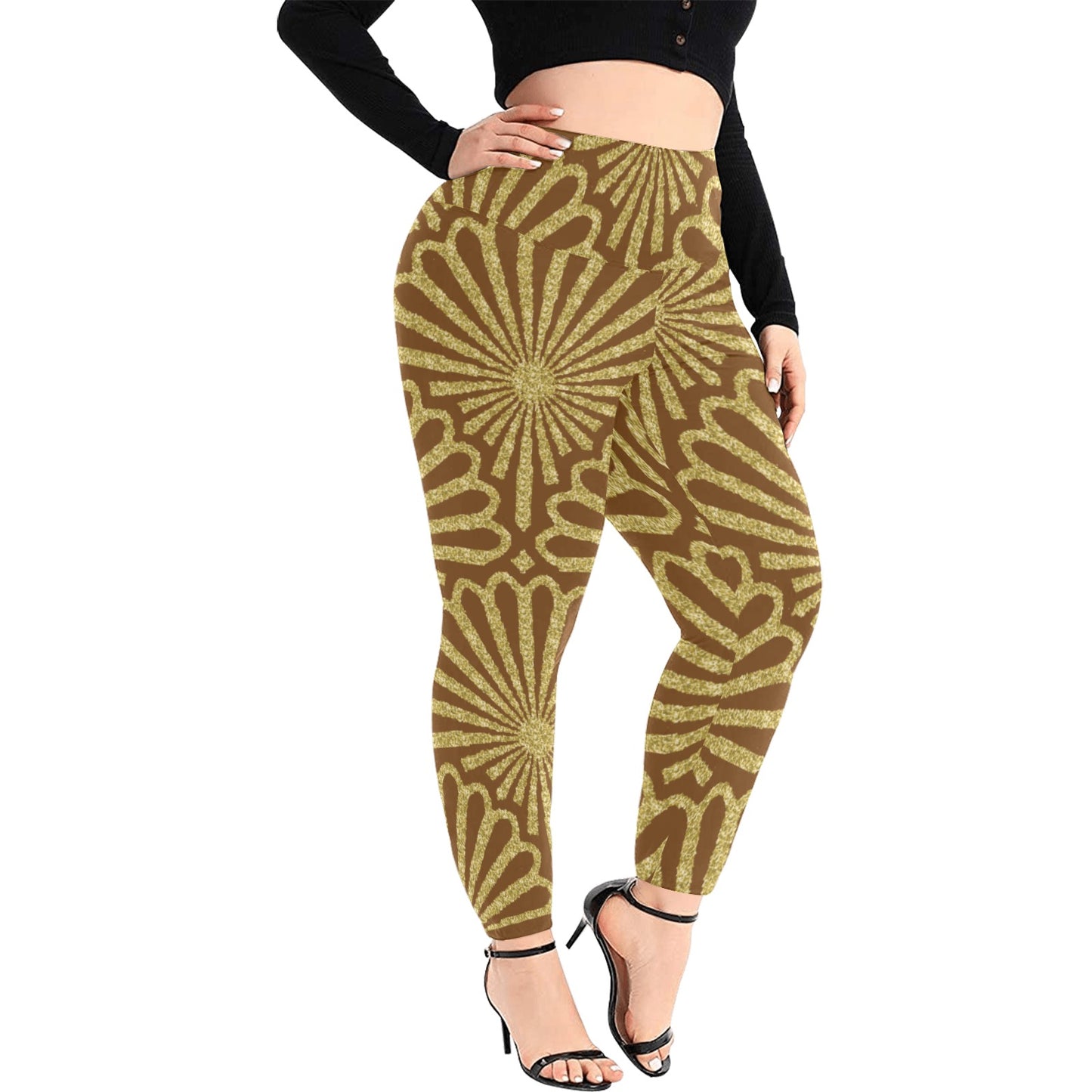 kokorepublic Women's High Waist Leggings(Plus Size)(ModelL45)