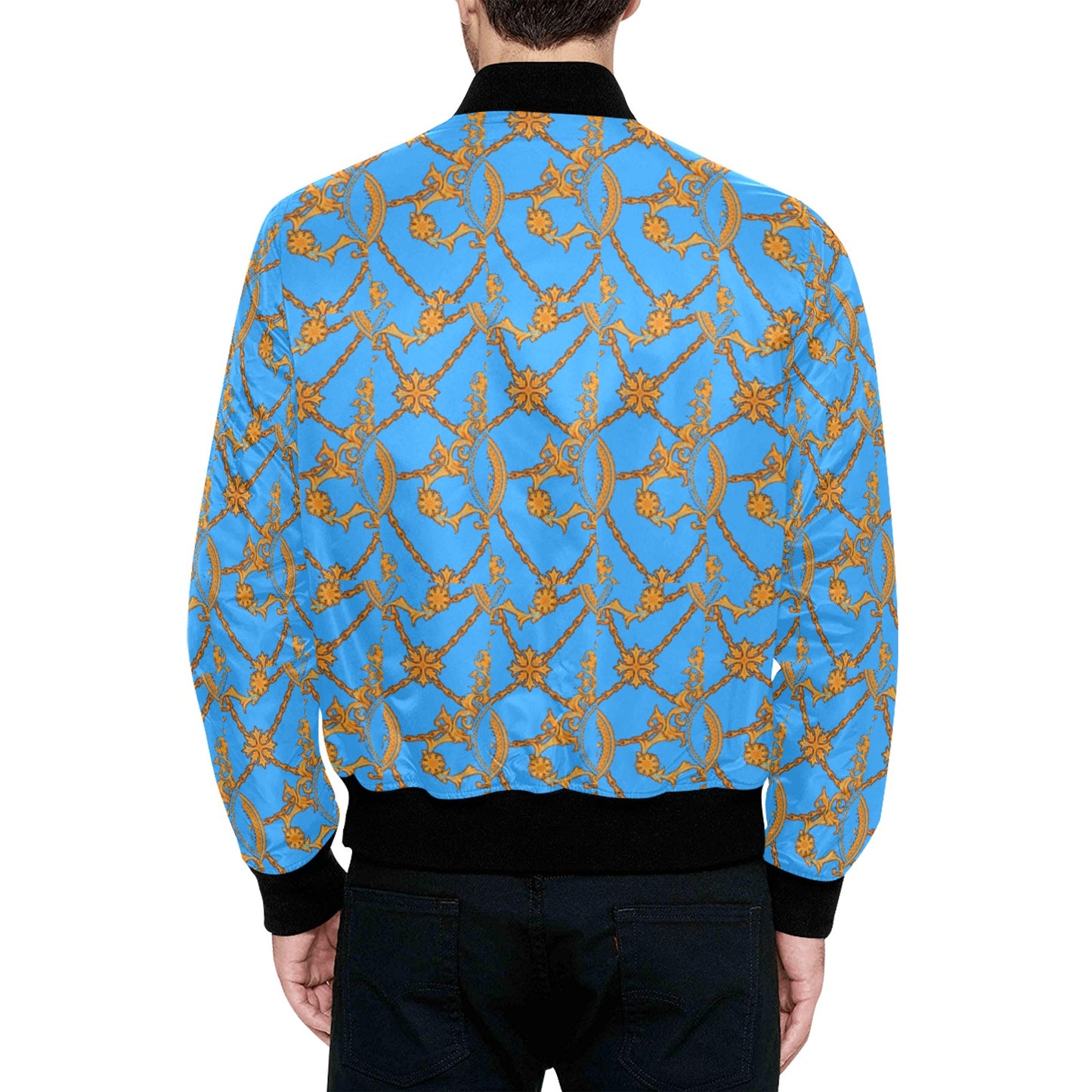 kokorepublic  Men's All Over Print Quilted Bomber Jacket(Model H33)