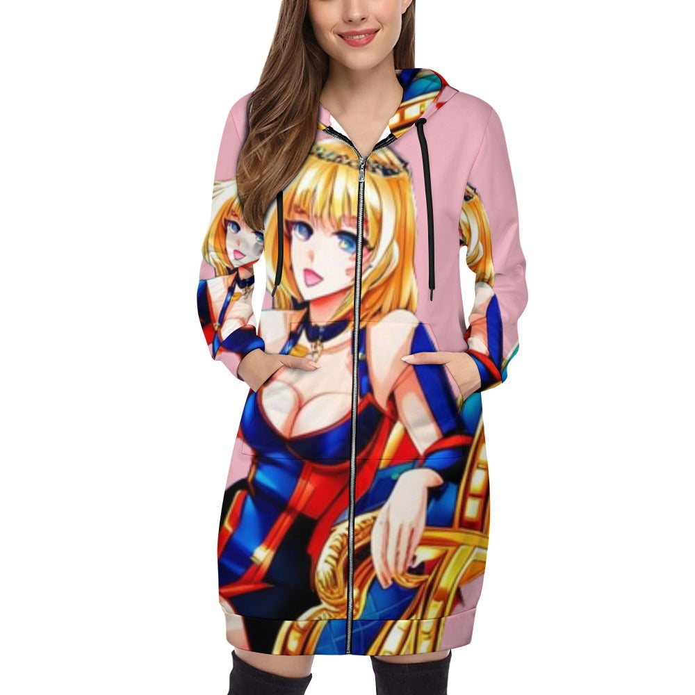 Women's full print long Hoodie