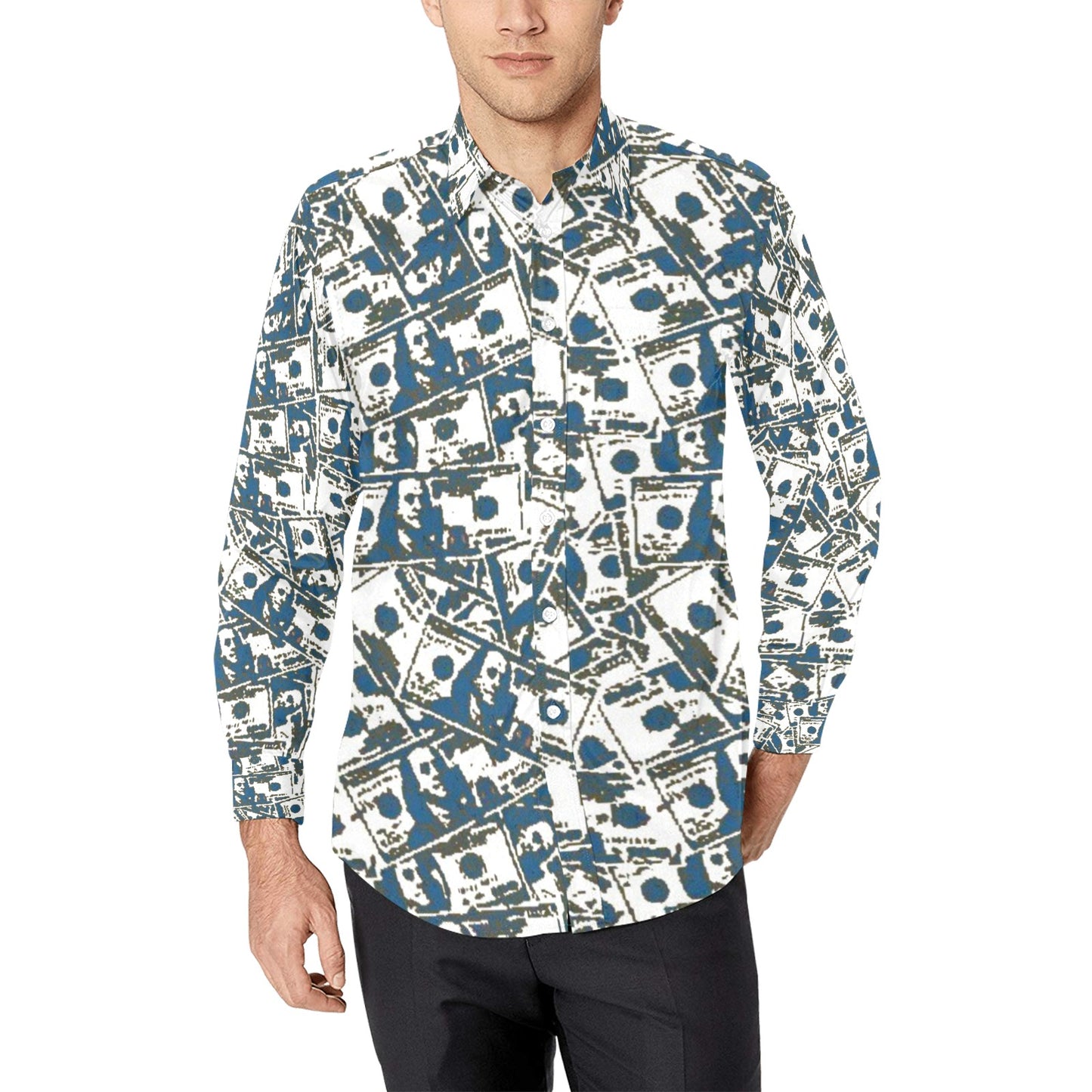 Men's All Over Print Long Sleeve Shirt(Model T61)