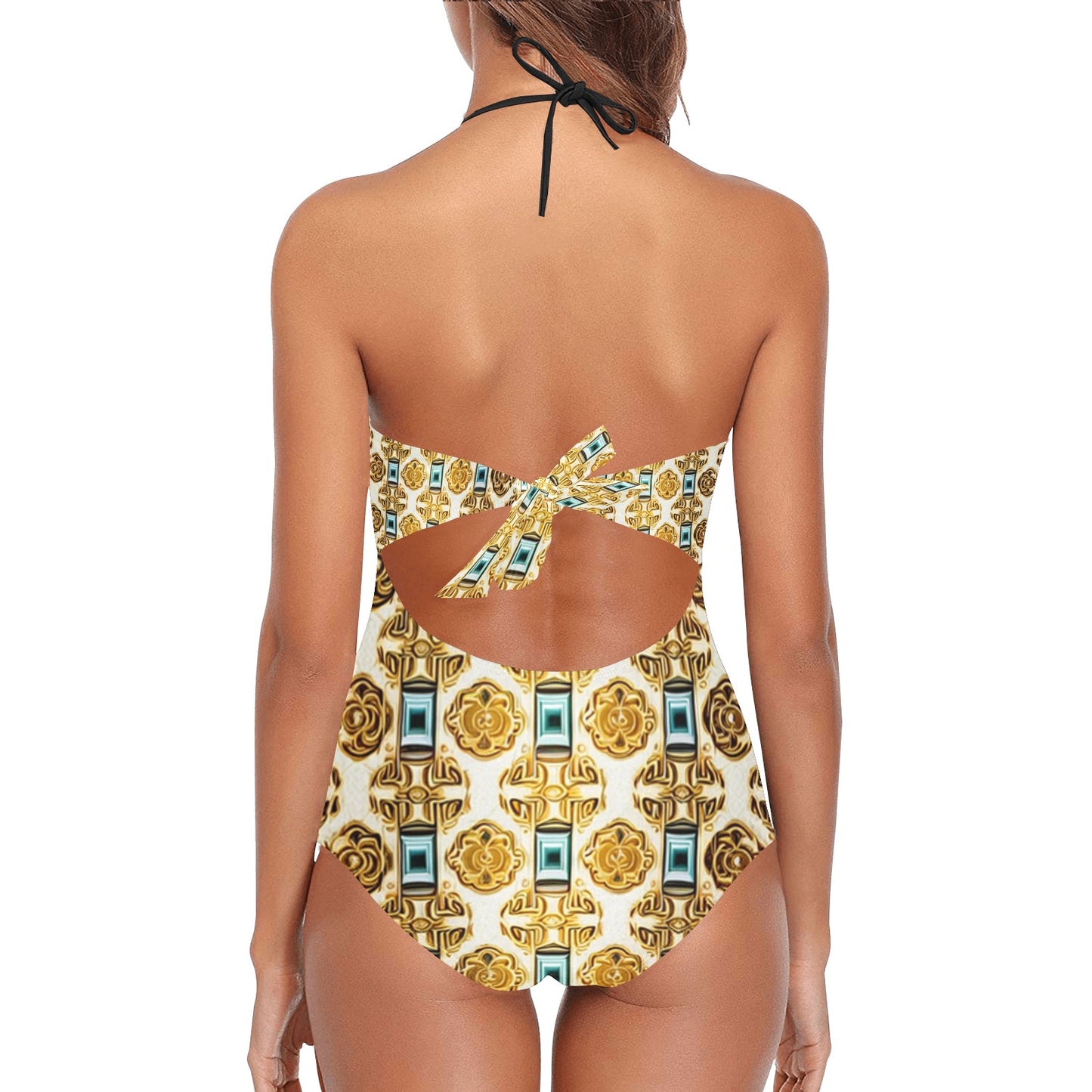 Lace Band Embossing Swimsuit (S15)